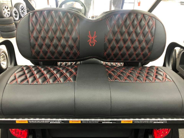 Custom tailored luxury golf cart chassis build with custom wheels